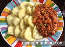 Boiled Sweet Potatoes with Sauce