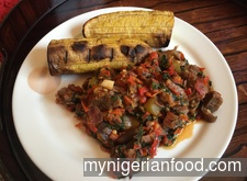 Roast Plantain with Sauce