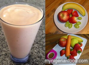 Banana, Apple and Strawberry Smoothie