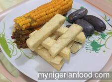 Fried Yam and Sauce