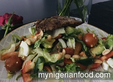 Pork and salad 
