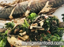 Baked Mackerel with Kale