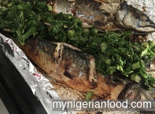 Baked Mackerel with Kale